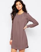 Y.a.s Barca Dress With Lace Inserts - Rose Taupe