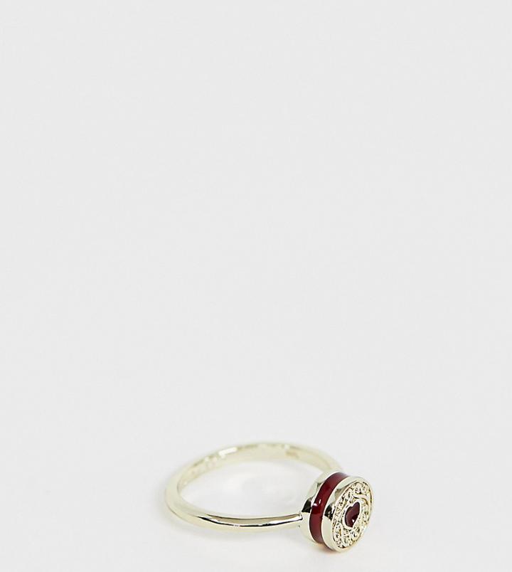 Ted Baker Gold Heart Biscuit Button Ring - Gold