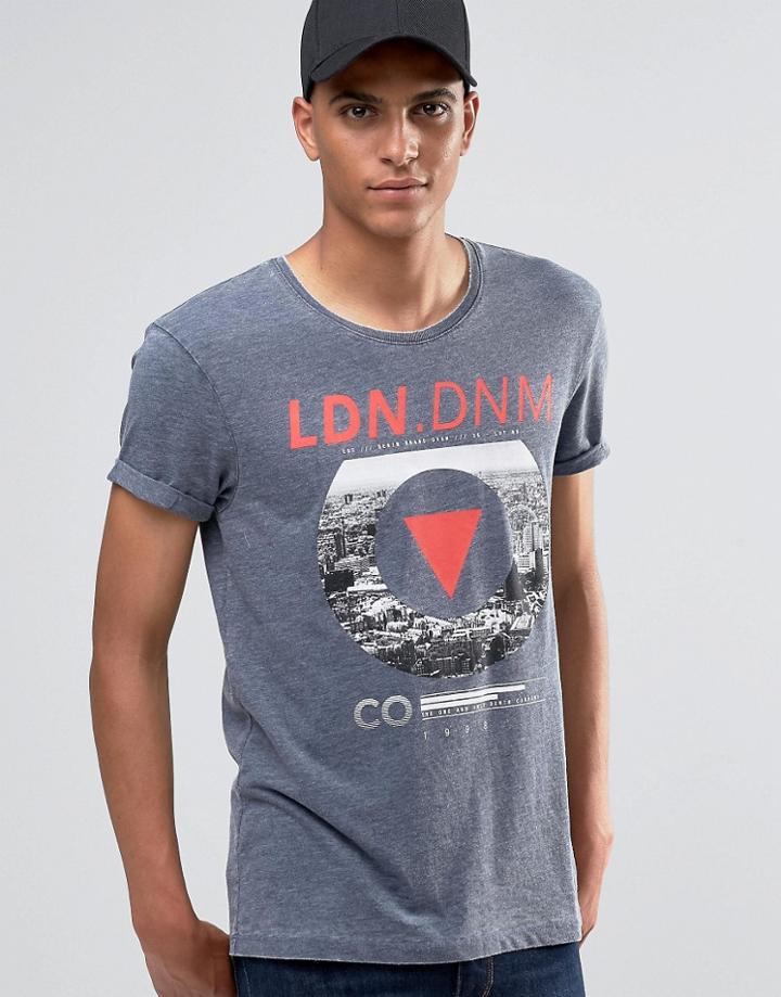 Esprit London Scenic Print T-shirt - Navy