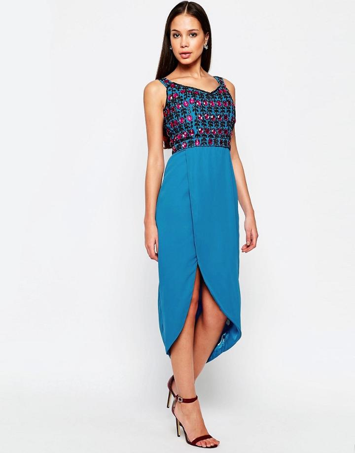 Virgos Lounge Diane Bardot Dress - Blue