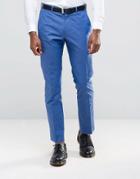 Asos Wedding Slim Suit Pants In Blue - Blue