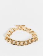 Topshop Chunky Chain T Bar Bracelet In Gold
