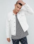Asos Design Denim Jacket In White - White