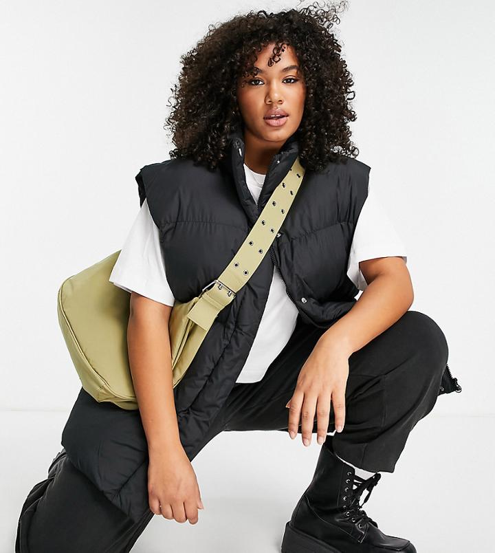 Asos Weekend Collective Curve Oversized Vest In Black