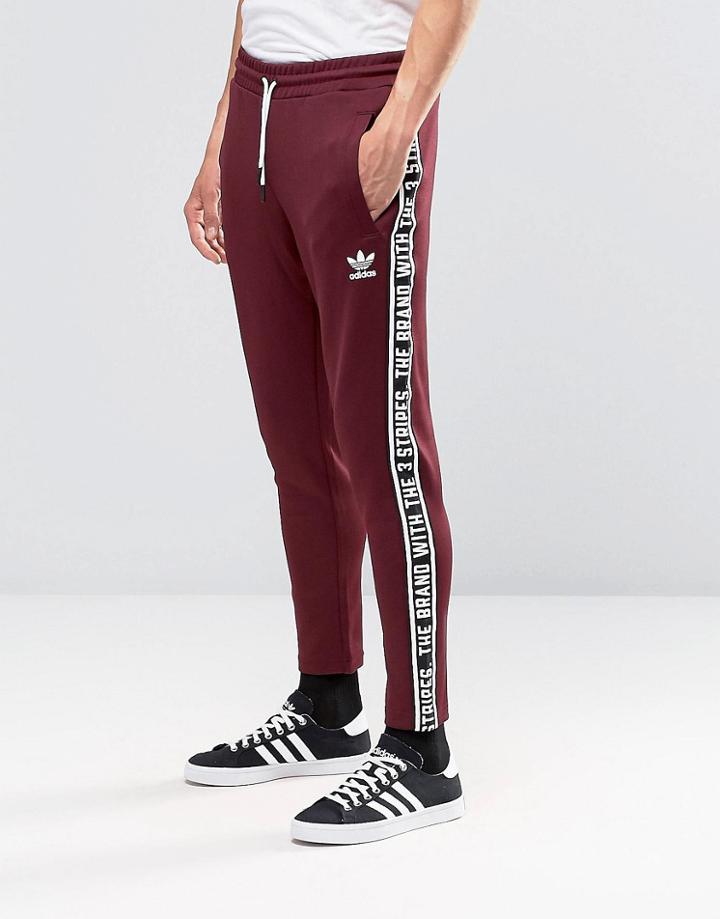 Adidas Originals Taping Joggers In Red Ay8266 - Red