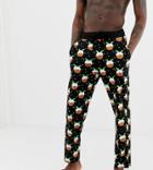 Asos Design Mix & Match Holidays Lounge Joggers With Holidays Pud Design - Black