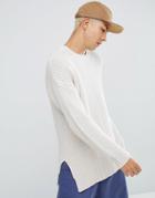 Asos Oversized Textured Sweater In Oatmeal - Beige