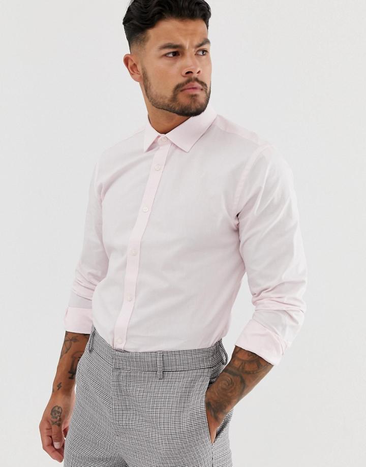 Harry Brown Slim Fit Poplin Shirt-pink