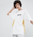 Ivy Park Soccer T-shirt With Lace Up Sides - White
