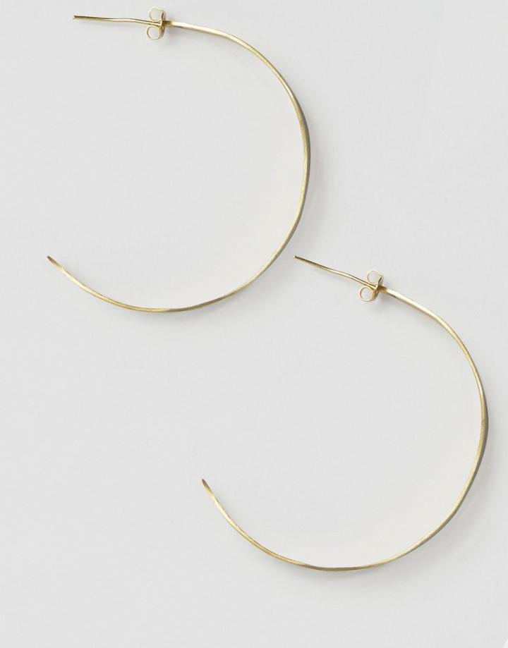 Made Leaf Hoop Earrings - Gold