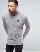11 Degrees Long Sleeve T-shirt In Pink With Fleck - Pink