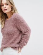 Jdy Fluffy Knitted Sweater - Pink