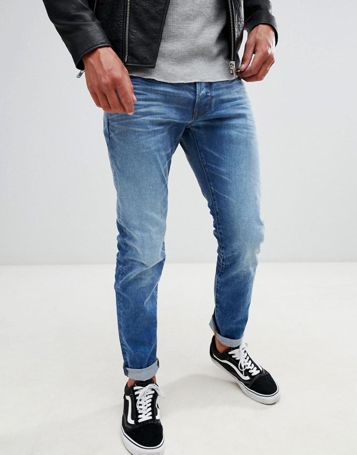 G-star 3301 Slim Jeans Light Aged - Blue