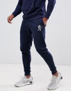 Gym King Skinny Joggers In Navy With Logo - Navy