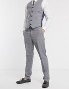 Asos Design Slim Suit Pants In Mid Gray-navy