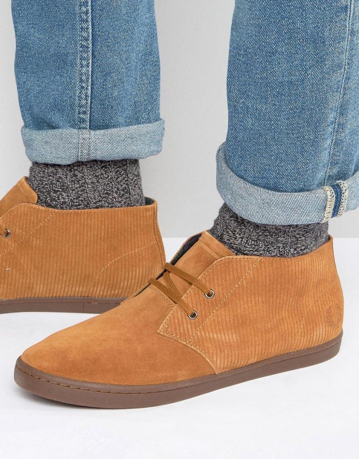 Fred Perry Byron Suede Mid Chukka Boots - Tan