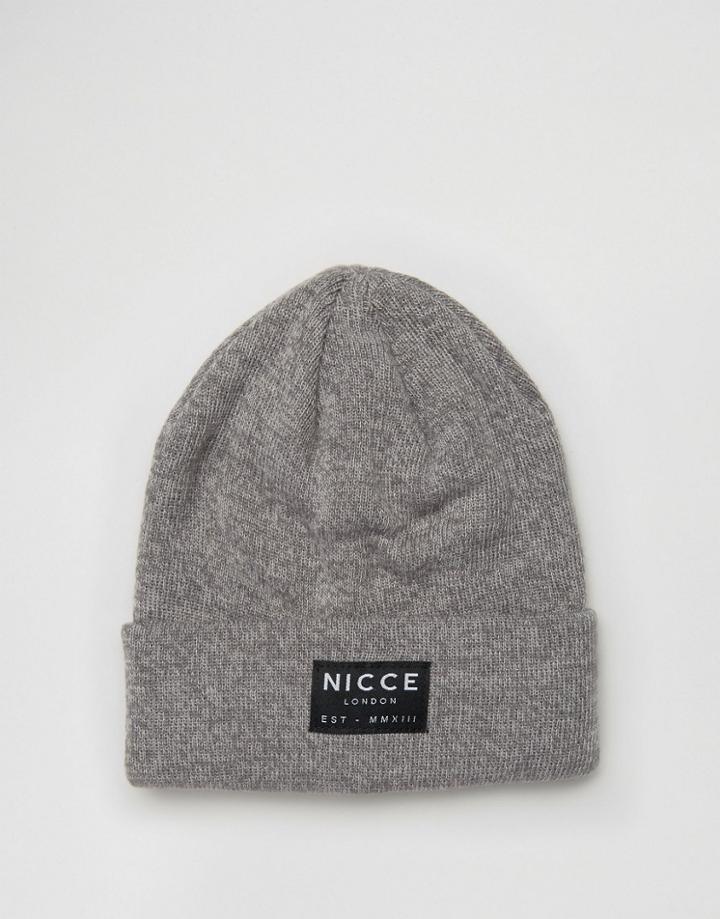 Nicce Marl Beanie In Gray - Gray