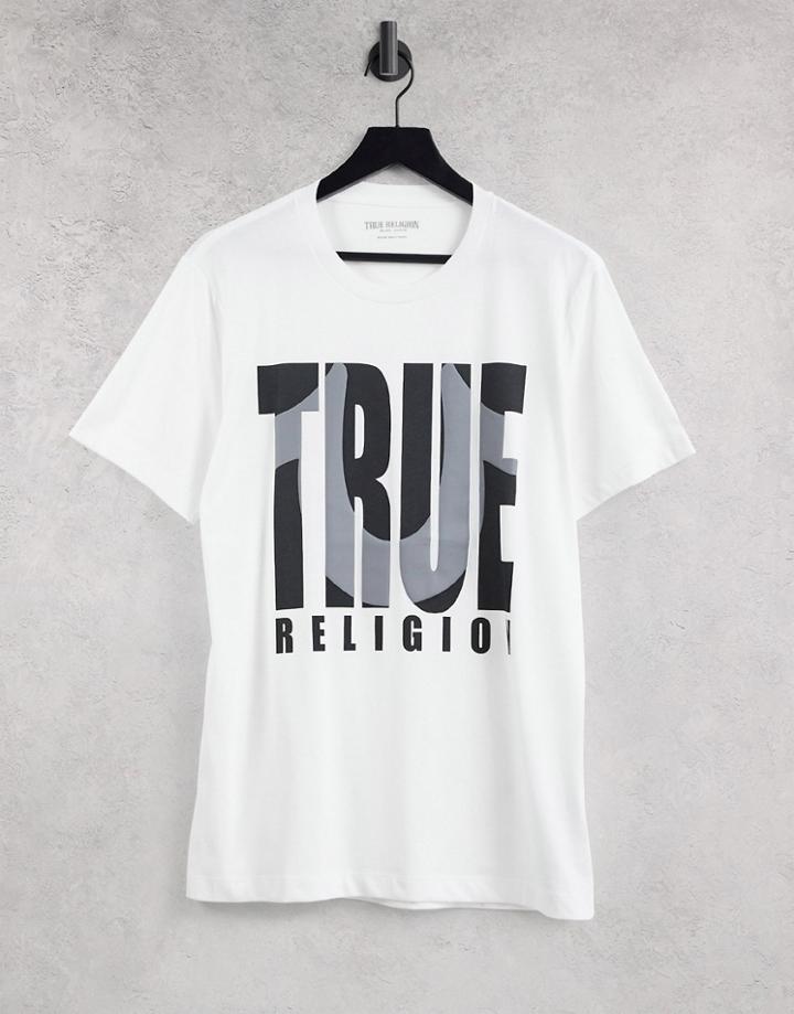 True Religion Shadow Horseshoe Logo T-shirt-white