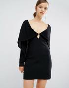 Asilio All That Fame Dress With Cape Detail - Black