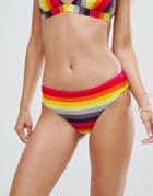Warehouse Rainbow Stripe Bikini Bottom - Multi