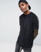 Asos T-shirt In Towelling Fabric In Black - Black