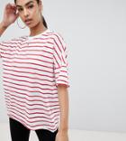 Missguided Oversized T-shirt In Stripe - Multi