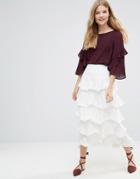 Stevie May Kick Up Your Heels Tiered Skirt - White