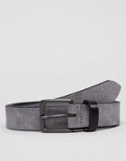 Peter Werth Gray Suede Belt With Contrast Keeper - Gray