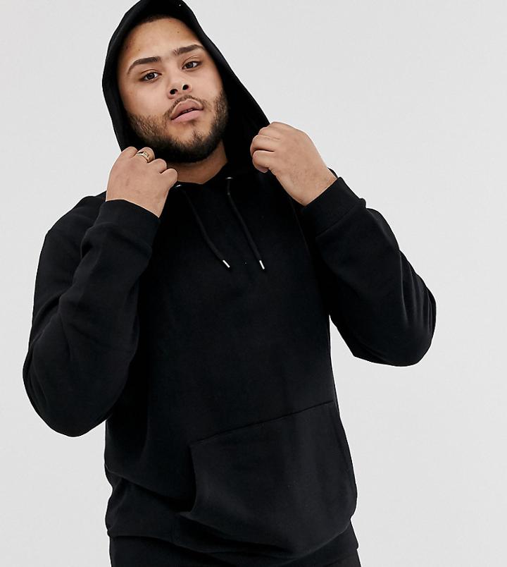 Asos Design Plus Hoodie In Black