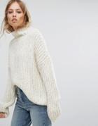 Suncoo Chunky Gold Lurex Detail Sweater - White