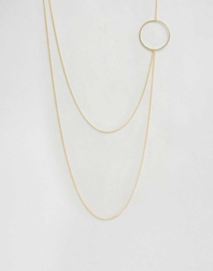 Pieces Heley Circle Multi Row Necklace - Gold