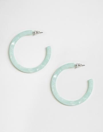 Orelia Turquoise Resin Open Hoop Earrings-blue