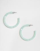 Orelia Turquoise Resin Open Hoop Earrings-blue