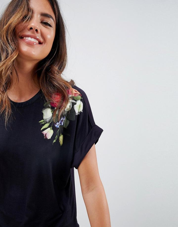B By Ted Baker Kensington Floral Jersey Tee - Navy