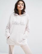 Ellesse Oversized Boyfriend Hoodie With Tonal Logo - Purple