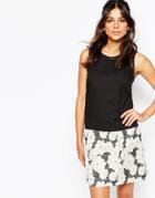 Helene Berman Top Bottom Shift Dress With Floral Jacquard