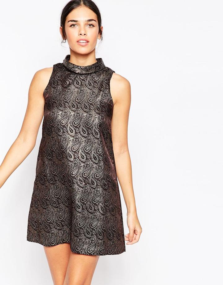 Sister Jane Emperor Dress With High Neck - Bronze