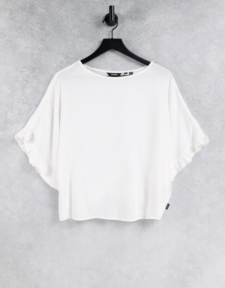 Superdry Lola Wide Sleeve Top In White