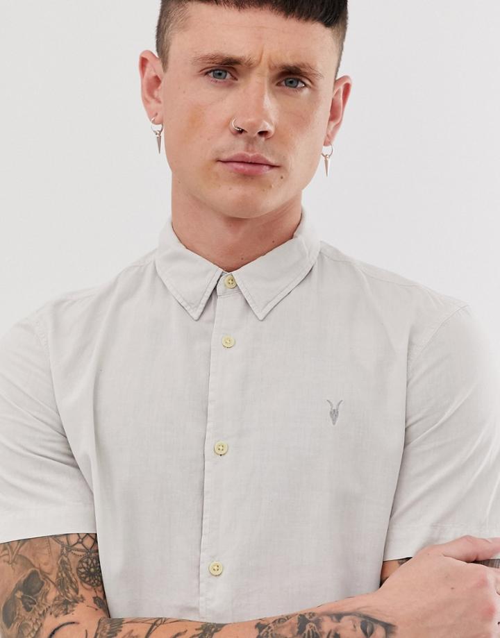 Allsaints Linen Mix Shirt-beige