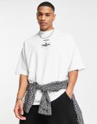Topman Extreme Oversized T-shirt With Textured Berlin Print In White