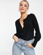 Lipsy Scallop Edge Rhinestone Cardigan In Black