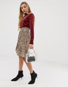 Mbym Leopard Print Flippy Skirt - Multi