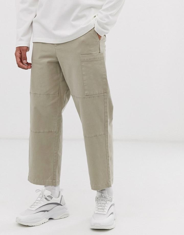 Asos White Cargo Pants In Beige