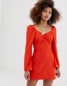 Collusion Cheese Cloth Fit And Flare Dress - Red