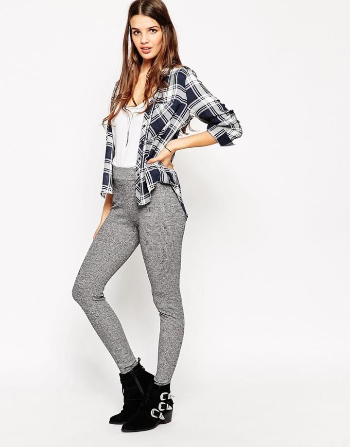 Asos Leggings In Knitted Rib - Gray
