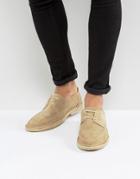 Asos Desert Shoes In Stone Suede - Tan