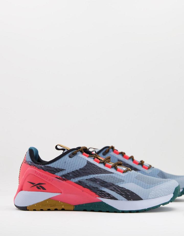 Reebok Nano X! Adventure Sneakers In Gray And Multi Color