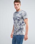 Esprit T-shirt With All Over Floral Print - Gray