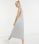 Collusion Drop Armhole Midi Tank Sweater In Gray Heather-grey