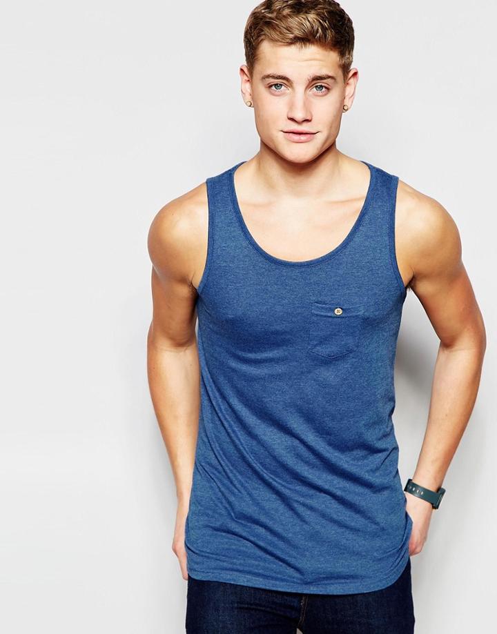 Brave Soul Chest Pocket Tank - Blue